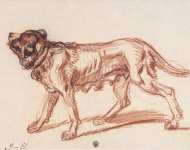 Greuze Jean-Baptiste Study for The Paralytic. Study of a Dog - Hermitage